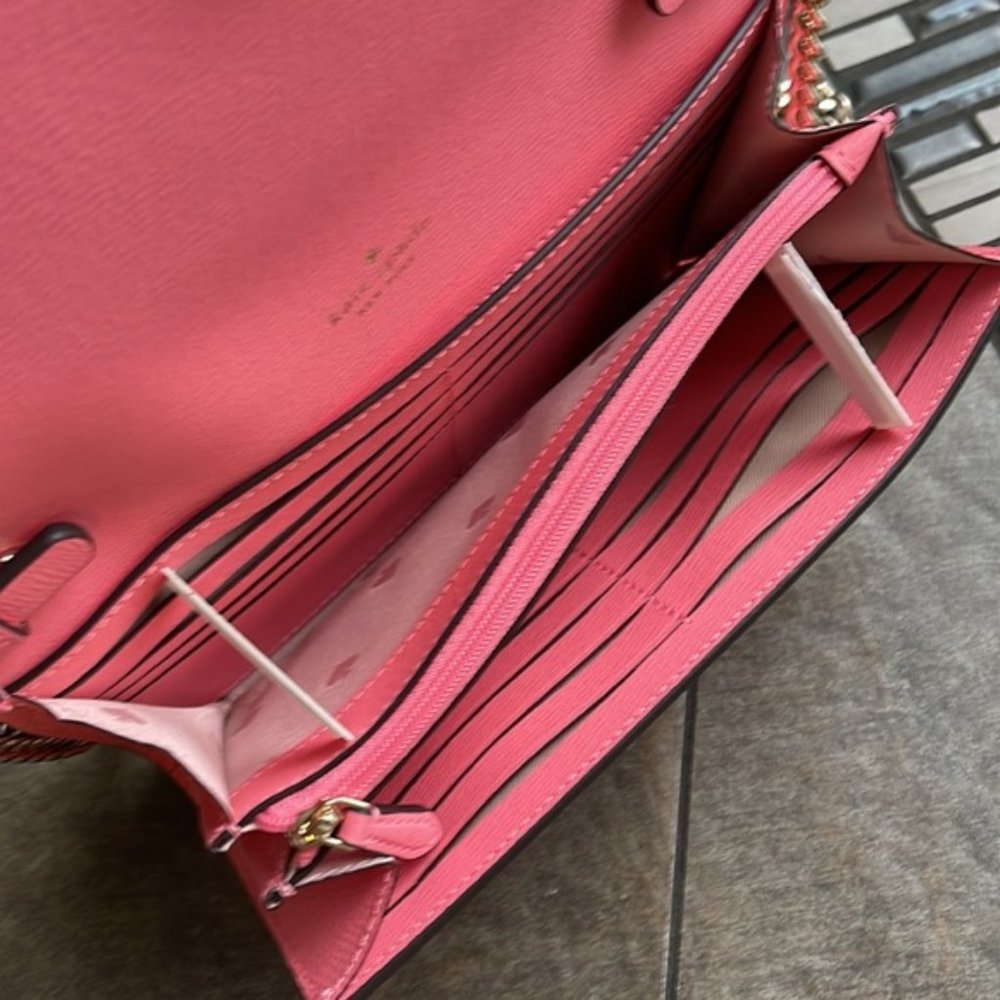 Kate Spade Chain Wallet Crossbody Clutch Pink - Picture 7 of 16